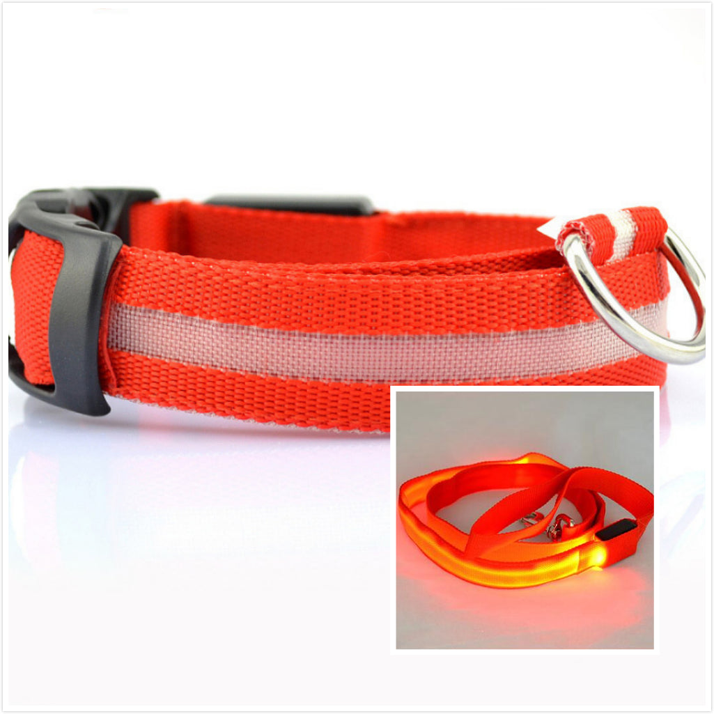 Hunde LED Leuchthalsband Hundehalsband Zuggeschirr beleuchtet Halsband