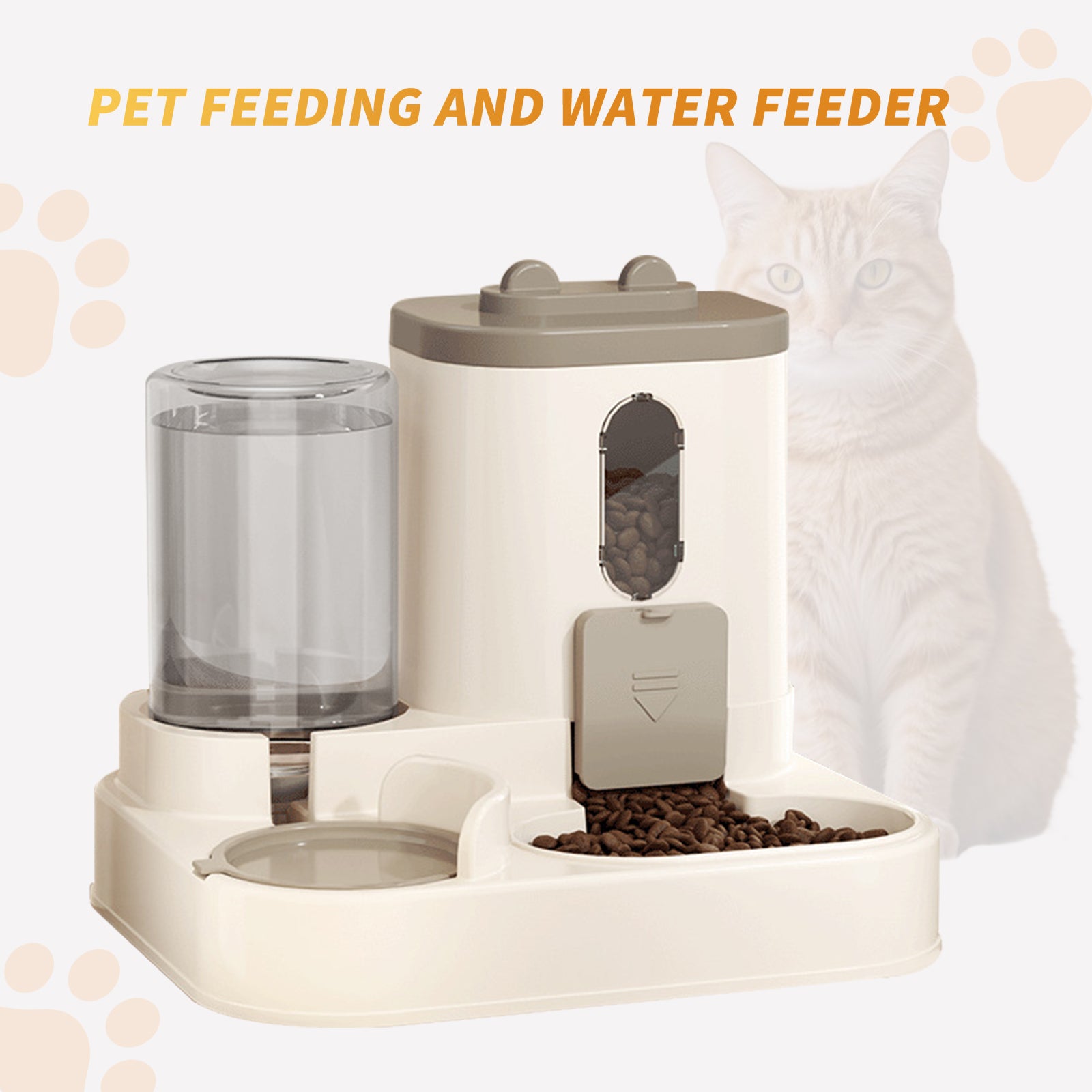 Automatischer Futterautomat 2in1 Futter Wasserspender für Katze Hund Haustiere
