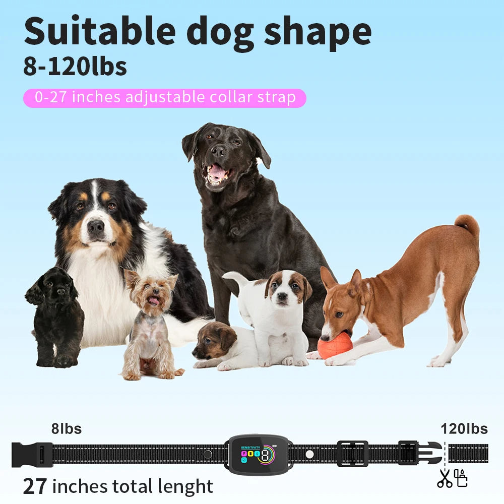 Antibellhalsband Hund mit KI, 4 Modi, Vibrationshalsband, wasserdicht, LCD Display