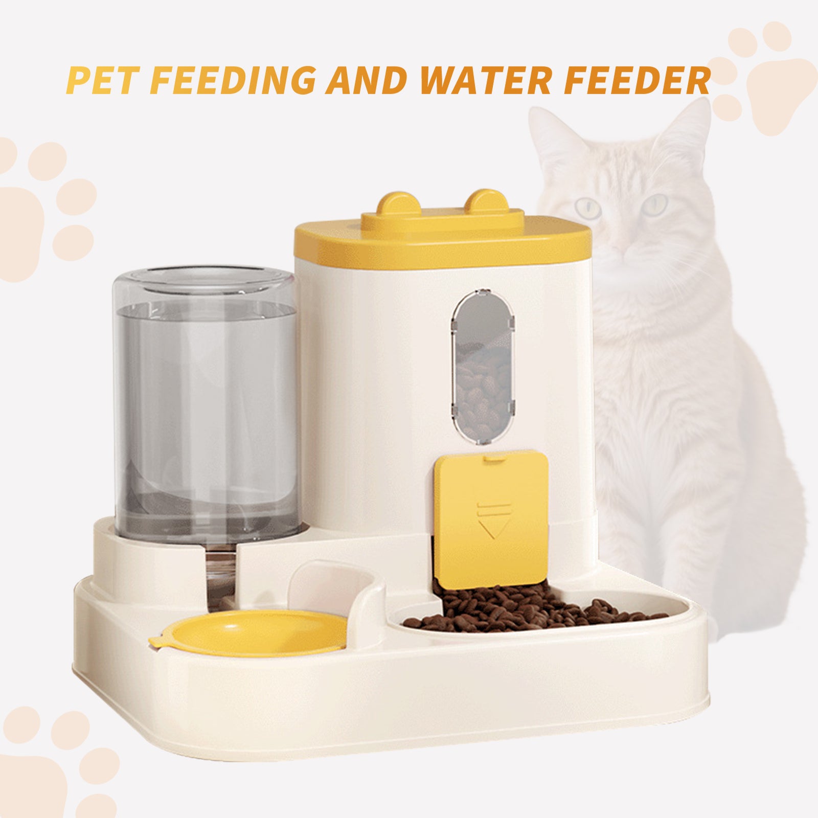 Automatischer Futterautomat 2in1 Futter Wasserspender für Katze Hund Haustiere