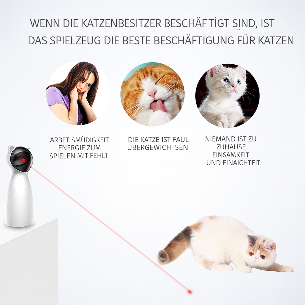 Automatischer LED Laserpointer Katzenspielzeug Interaktiv für Indoor Katzen